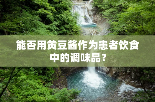能否用黄豆酱作为患者饮食中的调味品？