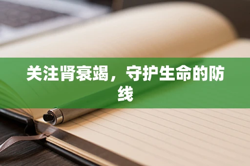 关注肾衰竭，守护生命的防线