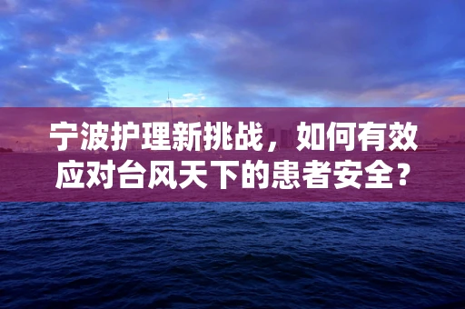 宁波护理新挑战，如何有效应对台风天下的患者安全？