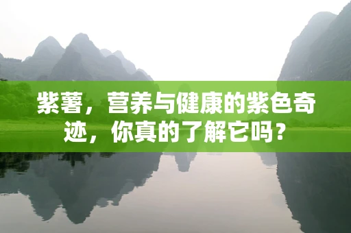 紫薯，营养与健康的紫色奇迹，你真的了解它吗？