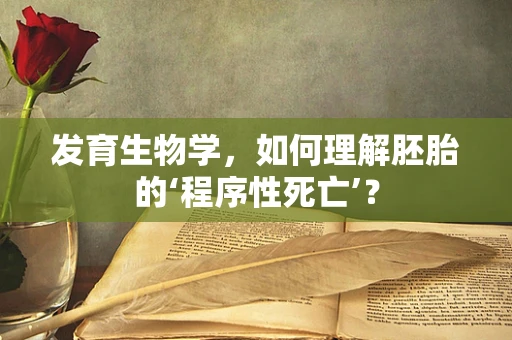 发育生物学，如何理解胚胎的‘程序性死亡’？