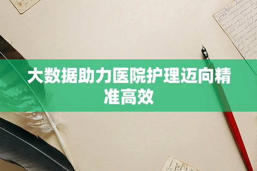 大数据助力医院护理迈向精准高效