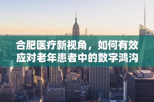 合肥医疗新视角，如何有效应对老年患者中的数字鸿沟？