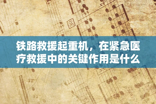 铁路救援起重机，在紧急医疗救援中的关键作用是什么？