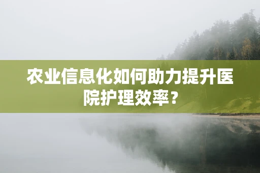 农业信息化如何助力提升医院护理效率？