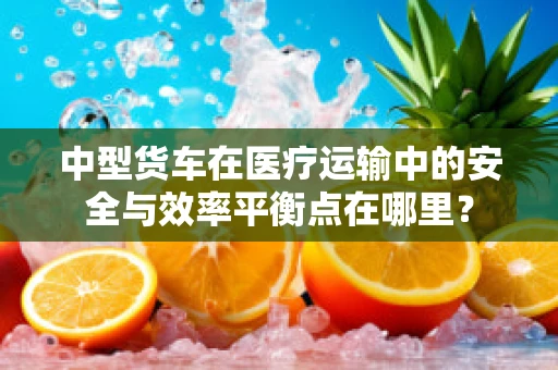 中型货车在医疗运输中的安全与效率平衡点在哪里？