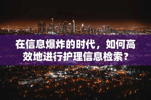 在信息爆炸的时代，如何高效地进行护理信息检索？