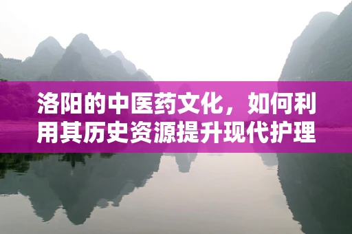 洛阳的中医药文化，如何利用其历史资源提升现代护理服务？