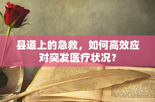 县道上的急救，如何高效应对突发医疗状况？