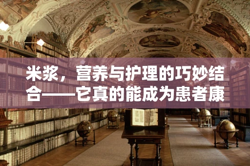 米浆，营养与护理的巧妙结合——它真的能成为患者康复的黄金饮品吗？