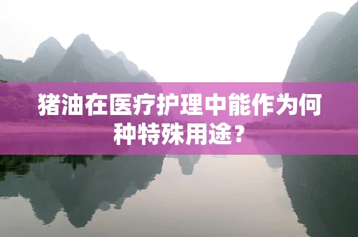 猪油在医疗护理中能作为何种特殊用途？