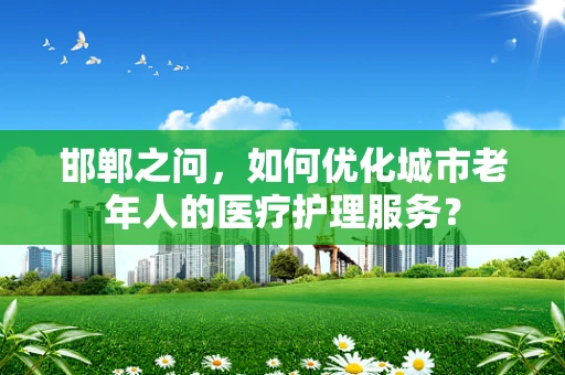 邯郸之问，如何优化城市老年人的医疗护理服务？