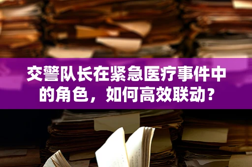 交警队长在紧急医疗事件中的角色，如何高效联动？