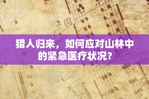 猎人归来，如何应对山林中的紧急医疗状况？