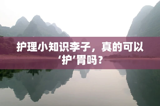 护理小知识李子，真的可以‘护’胃吗？