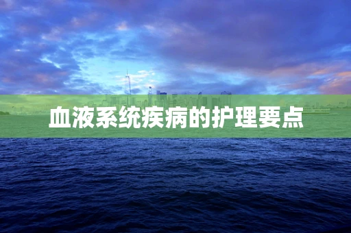 血液系统疾病的护理要点