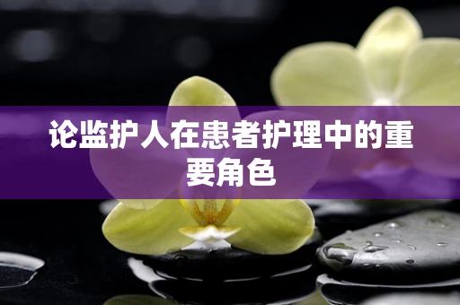论监护人在患者护理中的重要角色
