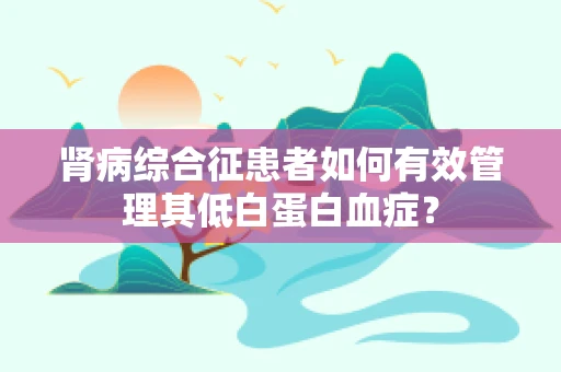 肾病综合征患者如何有效管理其低白蛋白血症？