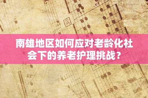 南雄地区如何应对老龄化社会下的养老护理挑战？